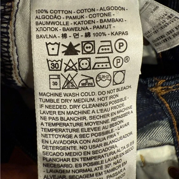 Women’s Levi’s Premium W25 L34 Classic Dark Blue Ribcage Wide Leg Jeans-LIKE NEW - Picture 7 of 16